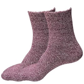 2 Pairs Women’s Winter Thermal Socks – Soft Wool Blend, Thick Knit Crew Socks Fits Shoe Size 5-10 (red)