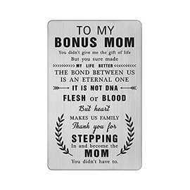 TANWIH To My Stepmom Gifts Stepmother Wallet Card, Thank You for Stepping In and Become The Mom You Didn't Have To, Step Mom Birthday Christmas Mothers Day Presents
