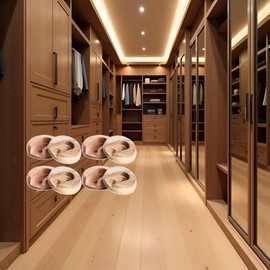 6Pcs Wooden Closet Rod Holders Unfinished Wood Wardrobe Pole Sockets Rod Closet Rod Brackets Support with Screws Fit for 1 Inch Rods，Closet Rods and Shelves