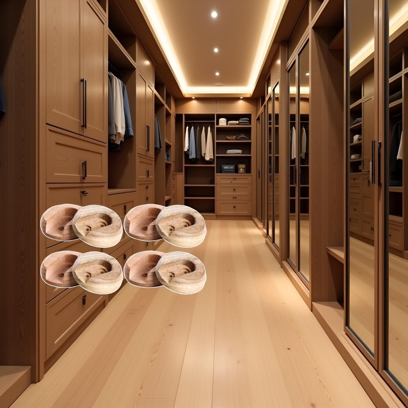 6Pcs Wooden Closet Rod Holders Unfinished Wood Wardrobe Pole Sockets