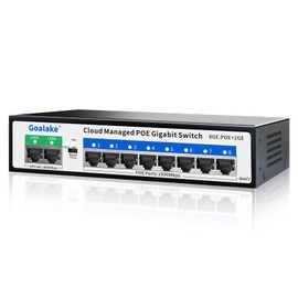 Poe Switch, 10 Ports Gigabit PoE Switch, (8 Ports gigabit Switch + 2 gigabit uplink) Cloud Managed Gigabit Ethernet Switch, 8 Poe Ports @120W, Web/App Smart Managed, Remote Detection/Restart