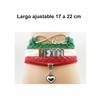 MADIOLA Pulsera Cuero Amo Mexico Tricolor Brazalete Hombre Mujer. Pulsera