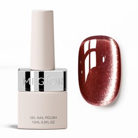 MEGIOR 0.5 OZ Rose Bloom Cat Eye Gel Nail Polish 15ML Glitter Holographic Magnetic Gel Polish with Magnet Soak Off for Nail Art Manicure Salon DIY