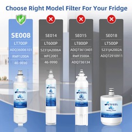 SETFEEL Adq360061 Water Filter Replacement for LG Refrigerator Lt700p Adq36006101 Lfds22520s, Kenmore 9690 469690 Adq36006102 Lfxc24726s Lfxc29626s Rwf1200a Water Filter, 3-Pack
