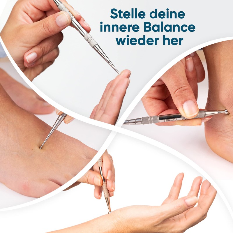 Remos acupressure pen 13 cm Stainless Steel 2/4.5 mm Diameter Small/Large Ball