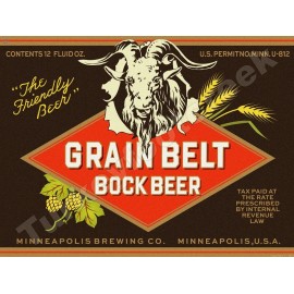 Grain Belt Bock Beer Label 9" x 12" Metal Sign