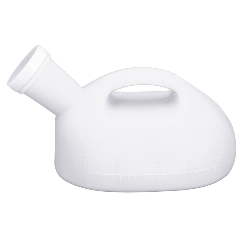 Male Urine Bottle 2000ml Ergonomic Large Opening Strong Plastic Large