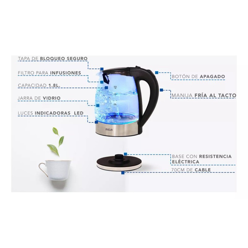 RCA Jarra eléctrica RCA RC-328 transparente 1.8L