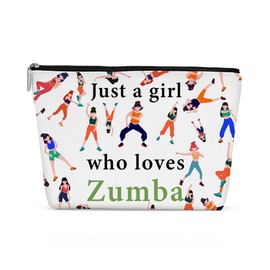Henhesaha Funny Girl Loves Zumba Cosmetic Bag for Women, Zumba Gifts, Zumba Lovers Gifts Makeup Bag Funny Cosmeticcase for Sister Dance Zumba Team Leader Teacher Friend Birthday Friendship Christmas