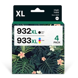 932XL 933XL Compatible for HP 932 933 Ink cartridges Combo Pack High Yield Replacement Work for HP OfficeJet 6100 6600 6700 7110 7510 7612 7610 Printers (Black, Cyan, Magenta, Yellow, 4 Packs)
