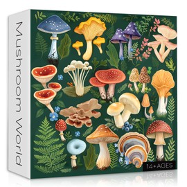 Mushroom Puzzles for Adults 1000 Pieces, Mushroom Art Nature Plant Themed, Colorful Fungi Jigsaw Puzzle Collection