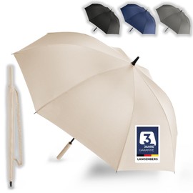 LANGENBERG Regenschirm groß mit [Ø138 CM SPANNWEITE] inkl. automatischer Öffnung - Regenschirm Sturmfest mit stilvollem Griff - XXL Regenschirm Herren und Damen - Stockschirm groß samt Tragehülle