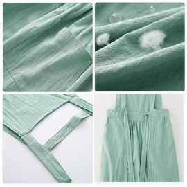 SIFANGPING Home Kitchen Apron Cooking Cotton Linen Apron Cross Bandage Garden Workwear Baking Catering Commercial Restaurant Painting Carving Clothing, light green