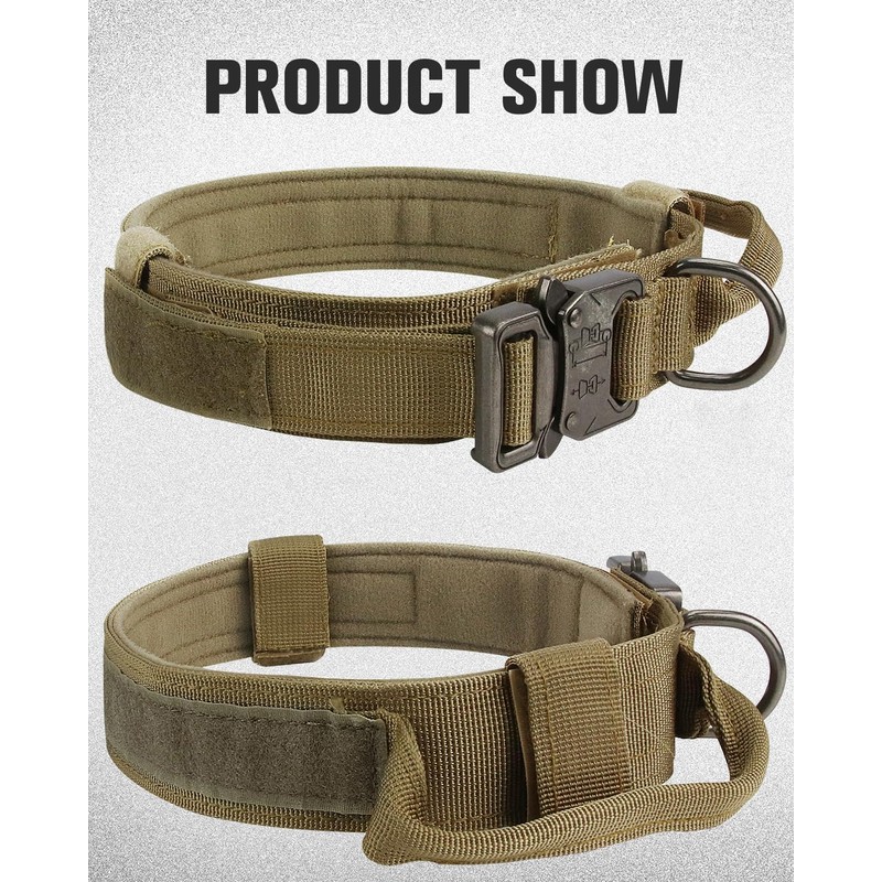 Joytale Tactical Dog Collar with Handle, Heavy Duty Military Dog