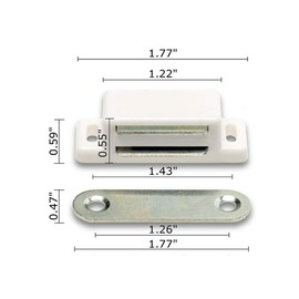 Magnetic Catch Door Magnet Cabinet Door Pack of 4 Magnetic Closer Magnetic Cabinet Door for Cabinet Doors, Furniture, Drawers and Balcony Door