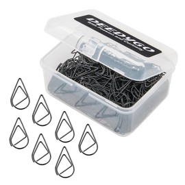 DeedyGo 250 clips de papel de alambre de acero inoxidable para boda, mujeres, niñas, estudiantes, 1 pulgada en forma de gota, clips de papel), Negro