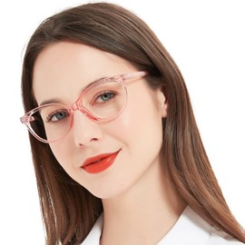 MARE AZZURO Designer Reading Glasses Women Cute Round Readers 1.00 1.25 1.50 1.75 2.00 2.25 2.50 2.75 3.00 3.50 4.00 (Pink, 225)