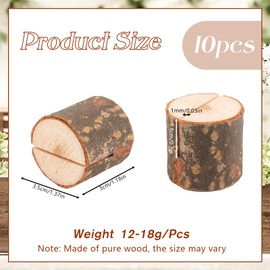 Wooden Card Holder, Pack of 10 Place Card Holders, Place Card Holder, Menu Card Holder, Memo Holder, Wood, Photo Holder Made of Wood for Weddings, Restaurants, Banquets and Parties