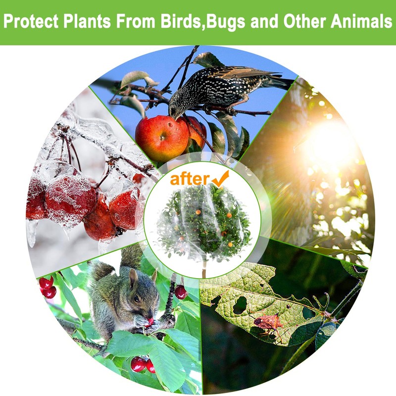 Large Fruit Tree Netting Cover with Drawstring,Bird Plant Barrier Flower