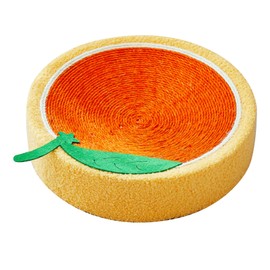 Cat Scratcher Bed Sisal Round Shape Cat Scratcher Lounge Bed for Claw Sharpening Furniture Protection Orange