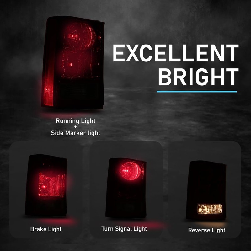 CHEDA Rear Lamp Taillight Assembly W/Bulb & Wiring Harness Compatible