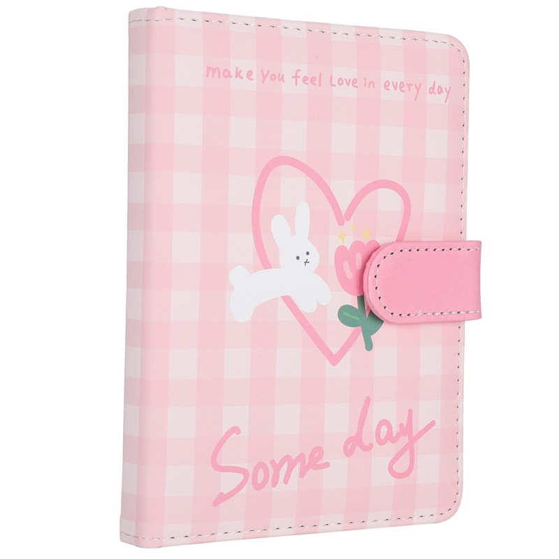 2Sets A6 Magnetic Buckle Notebook Binder Cute Bunny Pattern Daily