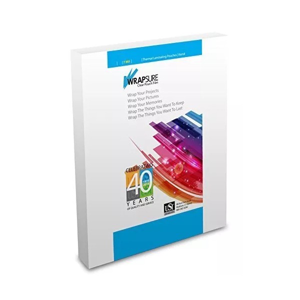 USI WrapSure Thermal Laminating Pouches, Menu Size, 7 Mil, 12x18",
