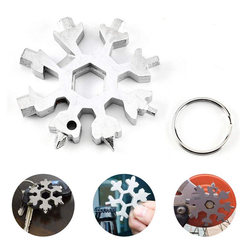 18-in-1 Multitool Stainless Steel Bicycle Multifunctional Tool, Snowflake Multi Tool