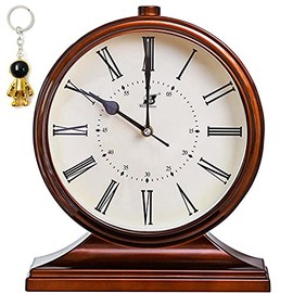 Vintage Mantle Clock for Table Decor,Modern Desk Clock Battery Operated for Living Room,Bedroom,Office,Fireplace Mantel,Shelf Decor (Brown)
