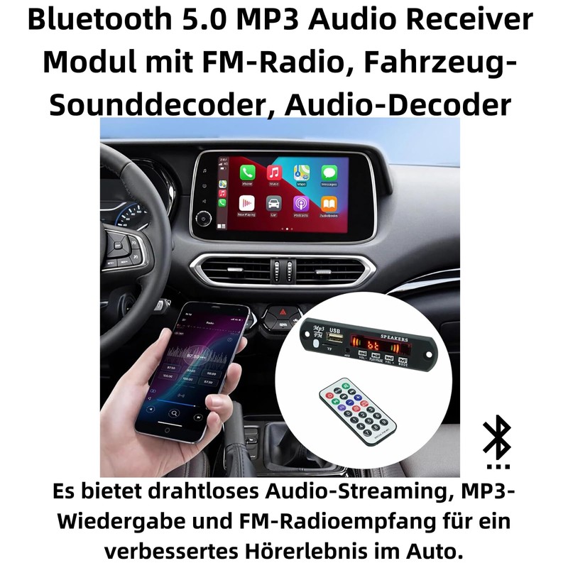 N13CS 12V Bluetooth 5.0 MP3 WMA Audio Receiver Module with