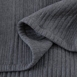 meadow park Super Soft Cotton Heathered Jersey Bed Blanket for Couch Sofa and Bed, Queen Size 92” x 96”, 420gsm, Medium Weight, Year Round use, Dark Grey.