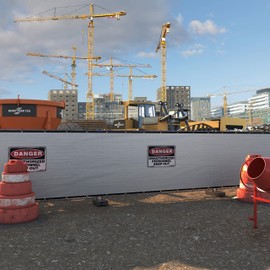 Amgo Custom Made 4' x 8' Grey Fence Privacy Screen Windscreen with Bindings & Grommets, Heavy Duty for Commercial and Residential, 90% Blockage, Cable Zip Ties Included (We Customize)