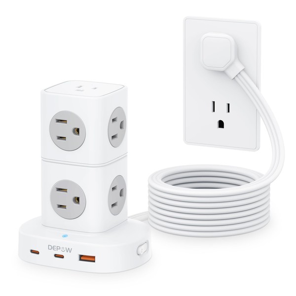 DEPOW Tower Power Strip with 9 Outlets 3 USB (2