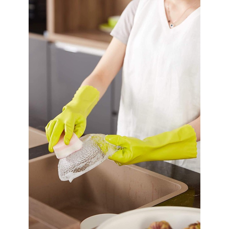LANON wahoo Skin-Friendly Cleaning Gloves, Dishwashing Kitchen Gloves with Cotton