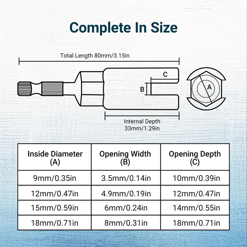 Wing Nut Driver Set -4 Pcs, Wing Nut Driver Bit,