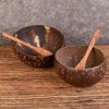 Tcrogsciss Set of 2 Natural Coconut Bowls Smoothie Bowls -