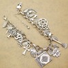RechicGu RechicGu Vintage Silver Mythology Fairytale Lucky Charms Cuff Bangle