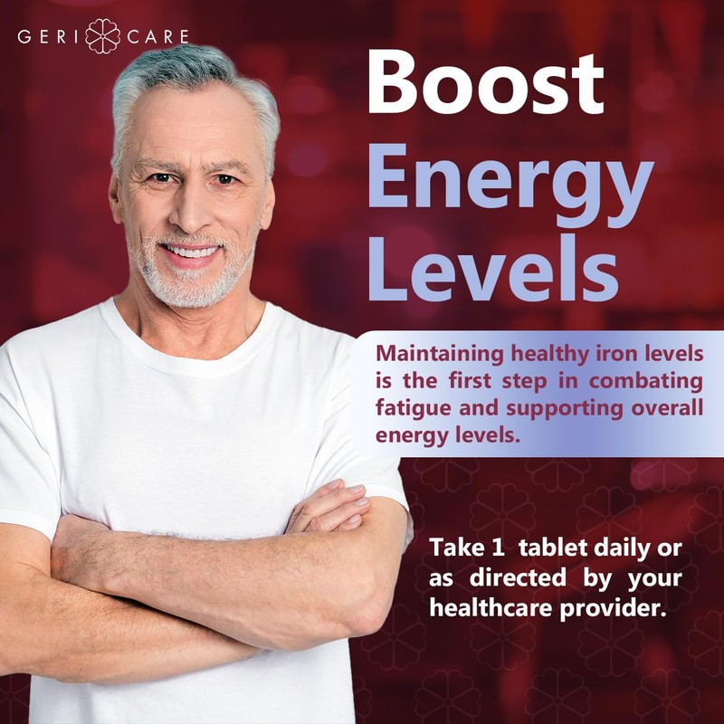 GeriCare Ferrous Sulfate Tablets 325mg, Elemental Iron 65 mg High