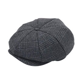 jerague Wool Newsboy Cap for Men Women - Classic Vintage Gatsby Lvy Driving Hat Flat Hunting Cap Grey