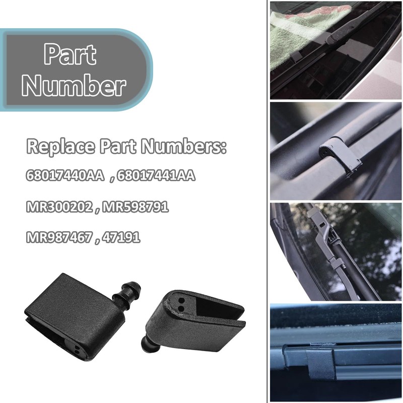 Icyhaws 2PCS Windshield Washer Wiper Arm Nozzles, Compatible with Dodge