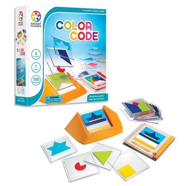 SmartGames Color Code Cognitive Skill-Building Puzzle Game Featuring 100 Challenges for Ages 5 - Adult