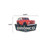 Ford Bronco Embossed Metal Sign - Large Red Ford Bronco