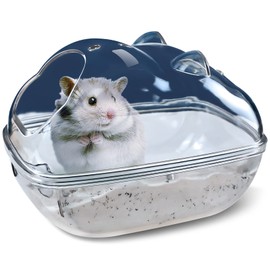lazYYzal Hamster Bathtub,Hamster Bathroom,Small Animal Habitat Décor,Sand Bath Container Transparent Beds,Hamster Bed,Ice Bathtub,Sleep Pad Nest,Sand Bath Box for Small Pet Animals Cage Accessories（L）