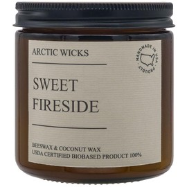 Sweet Fireside Candles | Arctic Wicks 16oz Coconut & Beeswax Candles | Campfire Sweet Scented Fireside Candles for Fall, Winter, Holidays, Gifts, Non-Toxic, Sustainable | USDA Certified 100% Biobased