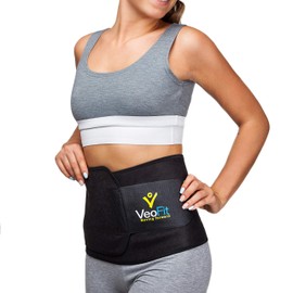VEOFIT Abdominal Trimmer Belt for Men and Women – 2 Adjustable SIZES (S-XXXL)– BONUS: COVER CLOTH + HEALTH & FITNESS GUIDE for a flat stomach and firm abs