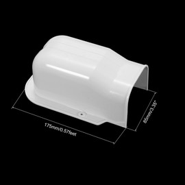 MECCANIXITY PVC Decorative Line Cover 0.6ft L x 3.4" W Wall Cover Tubing for Air Conditioner, Heat Pump (White, Pack of 2)