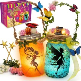 Alritz Kit de Farol de Hadas - Regalo de Navidad para Niñas - Luz Nocturna con Control Remoto - Decoraciones de Jardín DIY, Proyecto de Arte, Adornos para Cumpleaños y Fiesta Escolar 4 a 10+ Años
