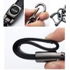 HUIANTS Black Leather Car Keychain Metal Car Keyring Compatible with