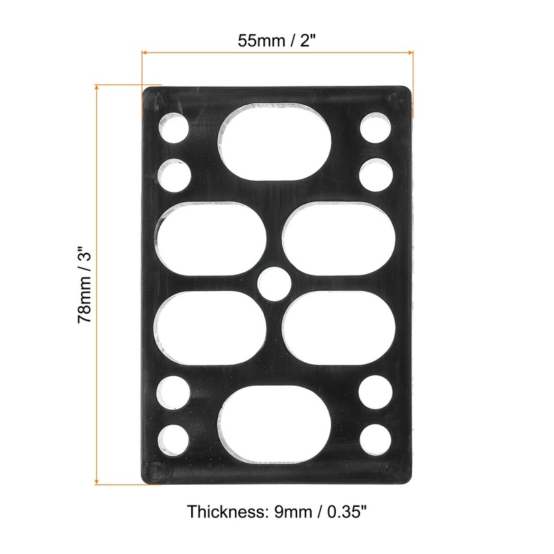 PATIKIL 3/8" Skateboard Riser Pads 2 Pack PU 3x2" Skateboard