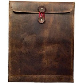 Handmade Full Grain Leather Document Holder & Portfolio Envelope Document File Folder Leather File Folder and Document Holder | Professional Organizer for Office and Work (Dark Brown)